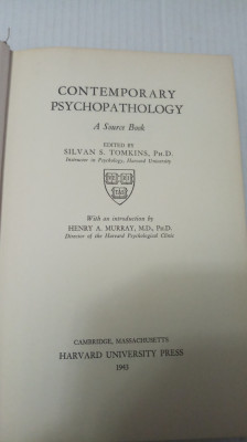 Contemporary Psychopathology - Sylvan Tomkins Editor foto