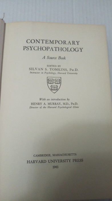 Contemporary Psychopathology - Sylvan Tomkins Editor