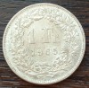 (A932) MONEDA DIN ARGINT ELVETIA - 1 FRANC 1965, 5 GRAME, PURITATE 835, LUCIU DE BATERE, Europa