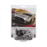 HOT WHEELS PREMIUM REAL RIDERS MASINUTA METALICA MERCEDES AMG GT3 SCARA 1:43, Mattel