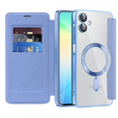 Husa MagSafe pentru Samsung Galaxy A06 A065, Techsuit, SmartMag Book, Bleu foto