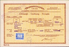 A994 Chitanță Banca Generală de Asigurare Transsylvania, 1932