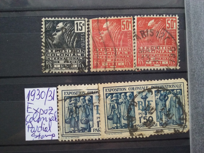 1930-1931-Franta-Expoz.coloniala-partial set-stampilat