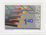 ELVETIA 1988 UIT/ITO TIMBRU NESTAMPILAT