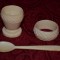 SET FILDES - Suport pt OU(Pahar) + Lingurita + Inel servetel - Sculptat manual !
