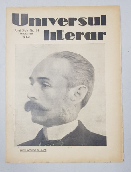 REVISTA &#039;UNIVERSUL LITERAR&#039;, ANUL XLV, NR. 31, 28 IULIE 1929