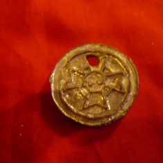 Copia Medaliei - Crucea de Malta (Templieri) , cositor , d= 3,5cm