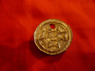 Copia Medaliei - Crucea de Malta (Templieri) , cositor , d= 3,5cm foto