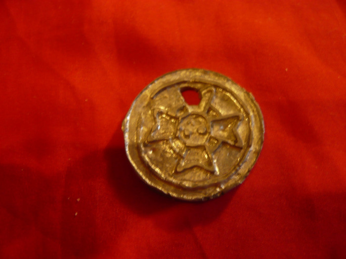 Copia Medaliei - Crucea de Malta (Templieri) , cositor , d= 3,5cm