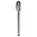 Tivoly 1031811 - Freza cu carburi metalice 16x25x70 mm tija 8 mm forma E (ovala cu cap sferic) tais dublu