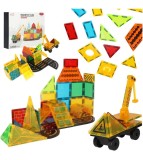 Set 50 blocuri constructie magnetice STEM pentru copii