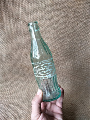 Sticla veche de suc, sticla bautura racoritoare Timis perioada comunista foto