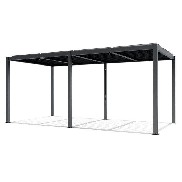 LUXE pergola 7,8x3m antracit LED vil&aacute;g&iacute;t&aacute;ssal