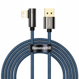 Cablu Nailon &icirc;nclinat Baseus Legendary USB - Lightning Pentru Jucători 2,4A 2m Albastru (CACS000103)