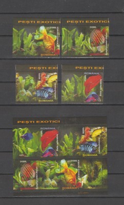 ROMANIA 2005 PESTI EXOTICI Serie4 val. cu vinieta +Bloc LP.1676a+1676c MNH** foto