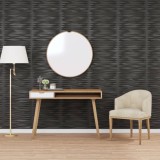Panouri de perete 48 buc. negru 50x50 cm XPS 12 m&sup2; piatră