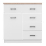 Cumpara ieftin Comoda pal alb natur stejar sonoma Topty 80x33x85 cm