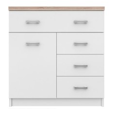 Comoda pal alb natur stejar sonoma Topty 80x33x85 cm