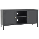 Cumpara ieftin Dulap TV, antracit, 105x35x52 cm, otel si sticla