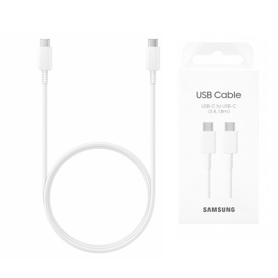 Cablu de date tip-c la tip-c incarcare rapida 3a, 1.8m, samsung ep-dx310jwegeu, white (blister packing) foto