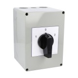 Comutator cu came 63A 18.5kW 3 poli 1-0-2 IP65 rotativ inchis comutator inversor motor trifazat in carcasa din plastic 125X175mm cu maner negru
