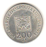Cumpara ieftin SV * Polonia 200 ZLOTI 1974 * ARGINT * - AUNC, Europa