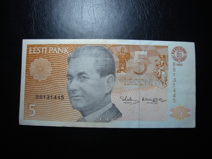 ESTONIA 5 KROONI 1992 SUPERBA
