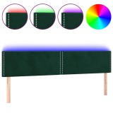 Cumpara ieftin Tablie de pat cu LED, verde inchis, 180x5x78/88 cm, catifea