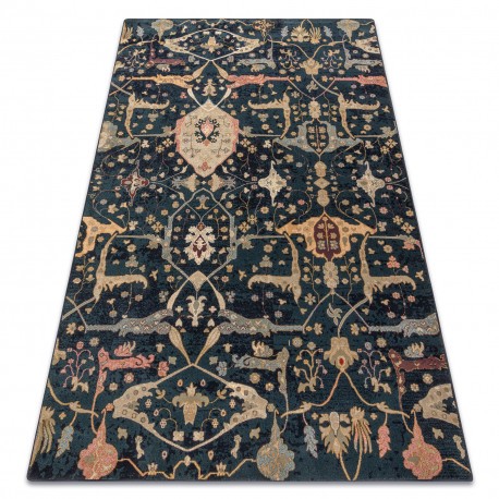 Covor de l&acirc;nă Polonia Persej oriental albastru inchis, 235x350 cm