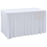 Cumpara ieftin Huse de masa elastice, 2 buc., alb, 183 x 76 x 74 cm