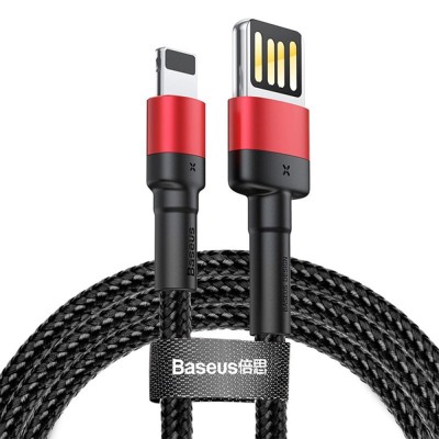 Baseus - Data Cable Cafule Special Edition (CALKLF-G91) - USB to Lightning, 480Mbps, 2.4A, 1m - Red / Black foto