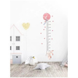 Sticker Perete Autocolant cu Centimetru Copii, Iepure si Balon 160x44cm - 97907