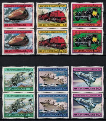 AFRICA CENTRALA 1982 - Mijloace de transport /serie completa perechi foto