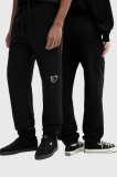 Inbetweeners pantaloni de trening din bumbac culoarea negru, drept, medium waist, S5TWUAFP026