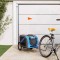vidaXL Remorcă bicicletă animale companie, albastru/gri, oxford/fier 93883