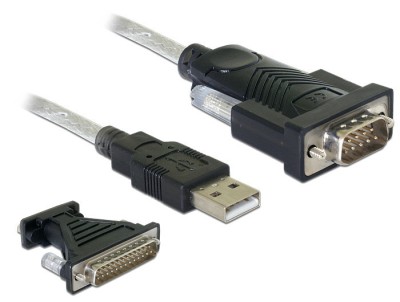 ADAPTER USB 2.0 &amp;gt; 1 X SERIELL DB9 + ADAPTER DB25 61308 DELOCK foto