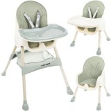 Cumpara ieftin Scaun masa multifunctional Kruzzel 3in1, 6luni+, max 20kg, Verde. Centuri, tava detasabila, cos accesorii, piele eco, antiderapant