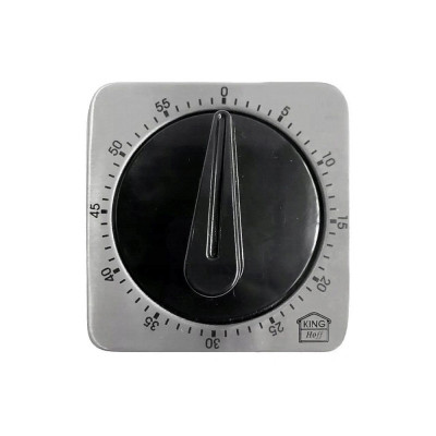 Cronometru magnetic de bucatarie din otel, 68x44 mm, 60 minute, gri, inox, Kinghoff foto
