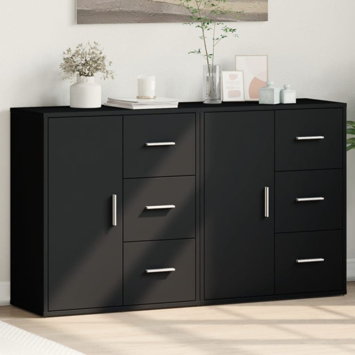 vidaXL Dulapuri, 2 buc., negru, 60x31x70 cm, lemn prelucrat 3276554