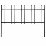 vidaXL Gard de grădină cu v&acirc;rf ascuțit, negru, 1,8 m, oțel