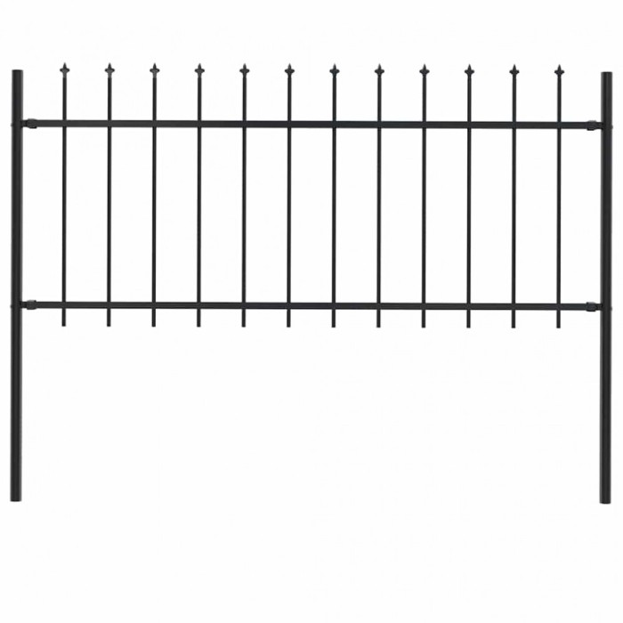 vidaXL Gard de grădină cu v&acirc;rf tip suliță din oțel, 181x80 cm, negru