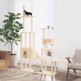 VidaXL Ansamblu de pisici cu st&acirc;lpi din funie de sisal, crem, 279 cm