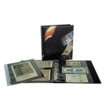 Album pentru bancnote coperta captusita 8 folii si insertii de carton negru - ART-line, SAFE