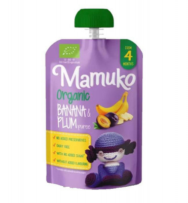 Piure de Banane si Prune Eco 100 grame Mamuko foto