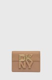 Dkny card holder culoarea bej, R42ZKE33