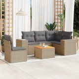 vidaXL Set canapele de grădină cu perne, 6 piese, bej, poliratan 3257781