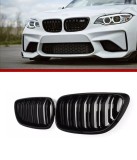 Cumpara ieftin Grile duble pentru BMW F22 F23 F24 F27 E87 2012-2018 lac negru lucios