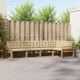 vidaXL Set de canapele de exterior cu pernă 5 pcs Alb și Bej 3388687