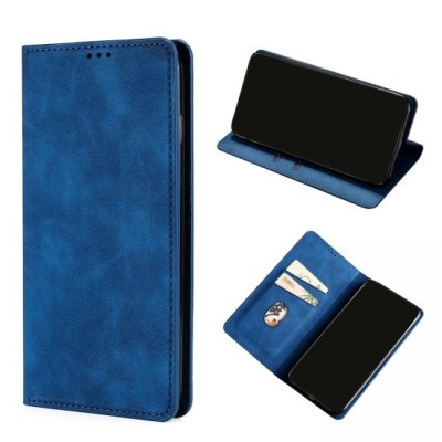 Husa Deluxe compatibila cu Xiaomi Redmi 13C &amp;ndash; Tip Carte, Piele Ecologica Albastru, Functie Stand si Protectie 360 foto