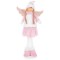 Decoratiune iarna, inger cu codite si aripi, fustita roz, 29x13x59 cm